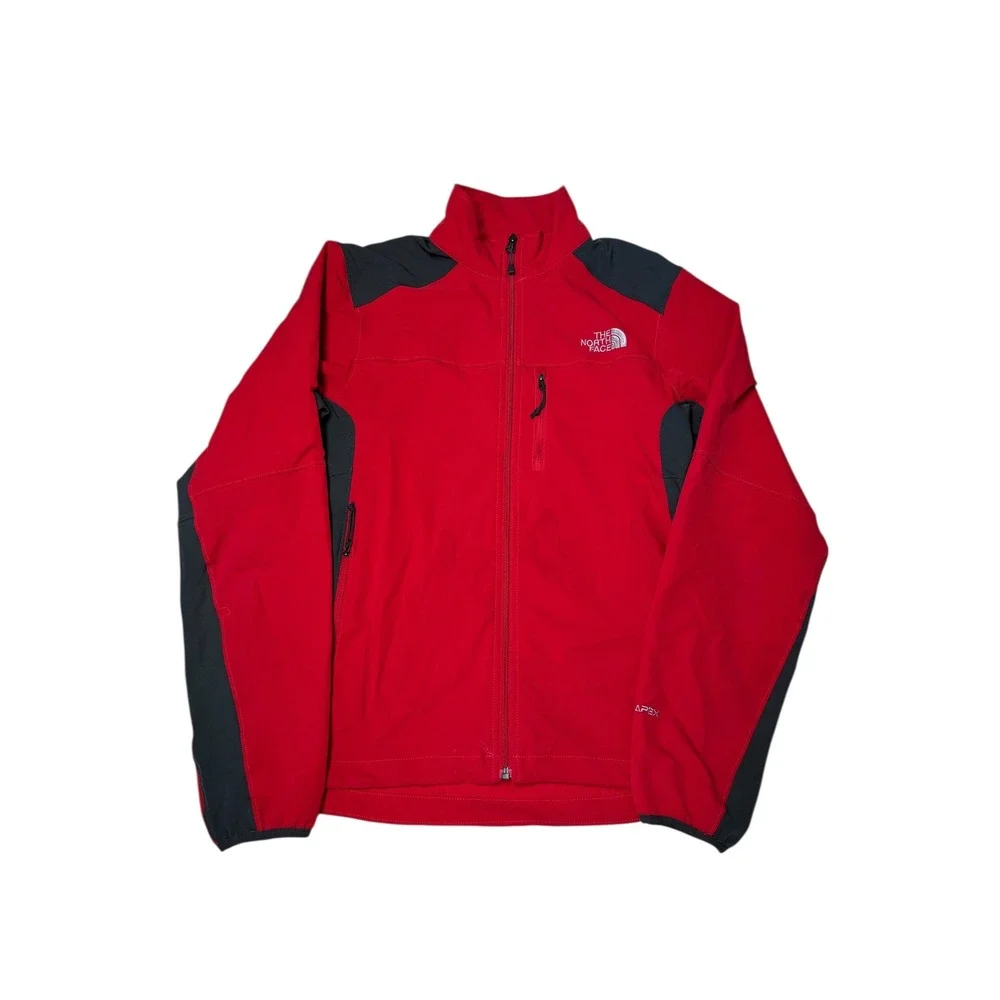 The North Face Mens Apex Softshell Jacket Red Black Full Zip Size S